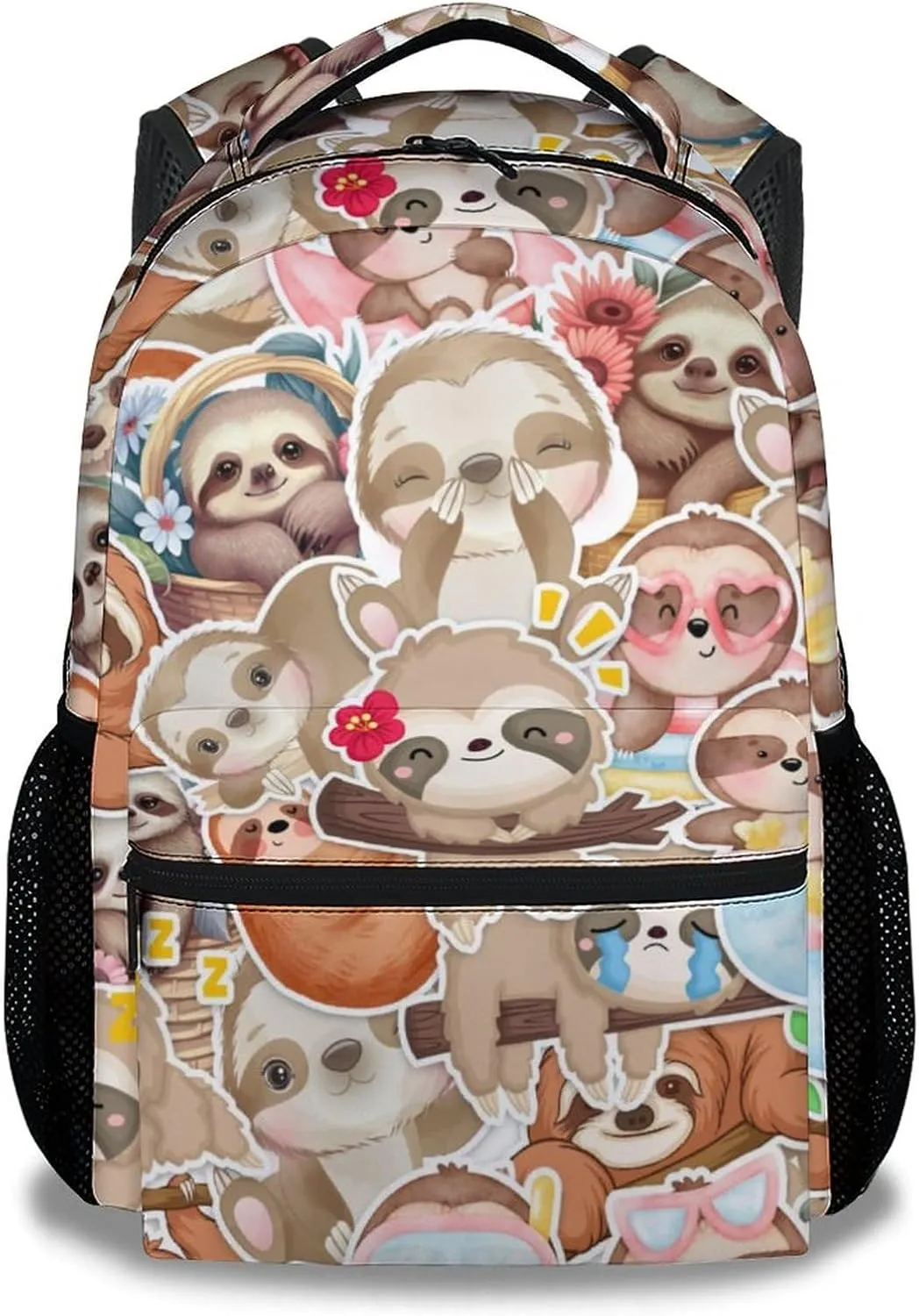Sloth Backpack for Girls Boys, 16 Inch Backpacks for School, Cute, Adjustable Straps, Durable, Lightweight, Large Capacity Bookbag for Kids