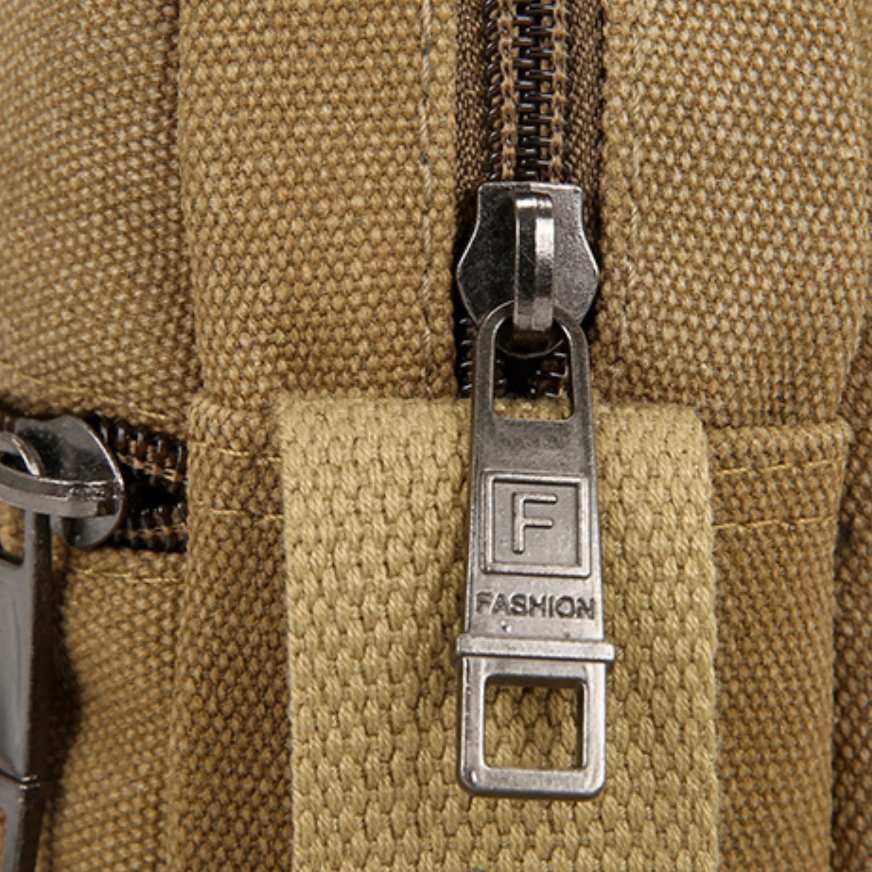 Small Canvas Crossbody Satchel – 5 Zipper Bag for Men and Women
