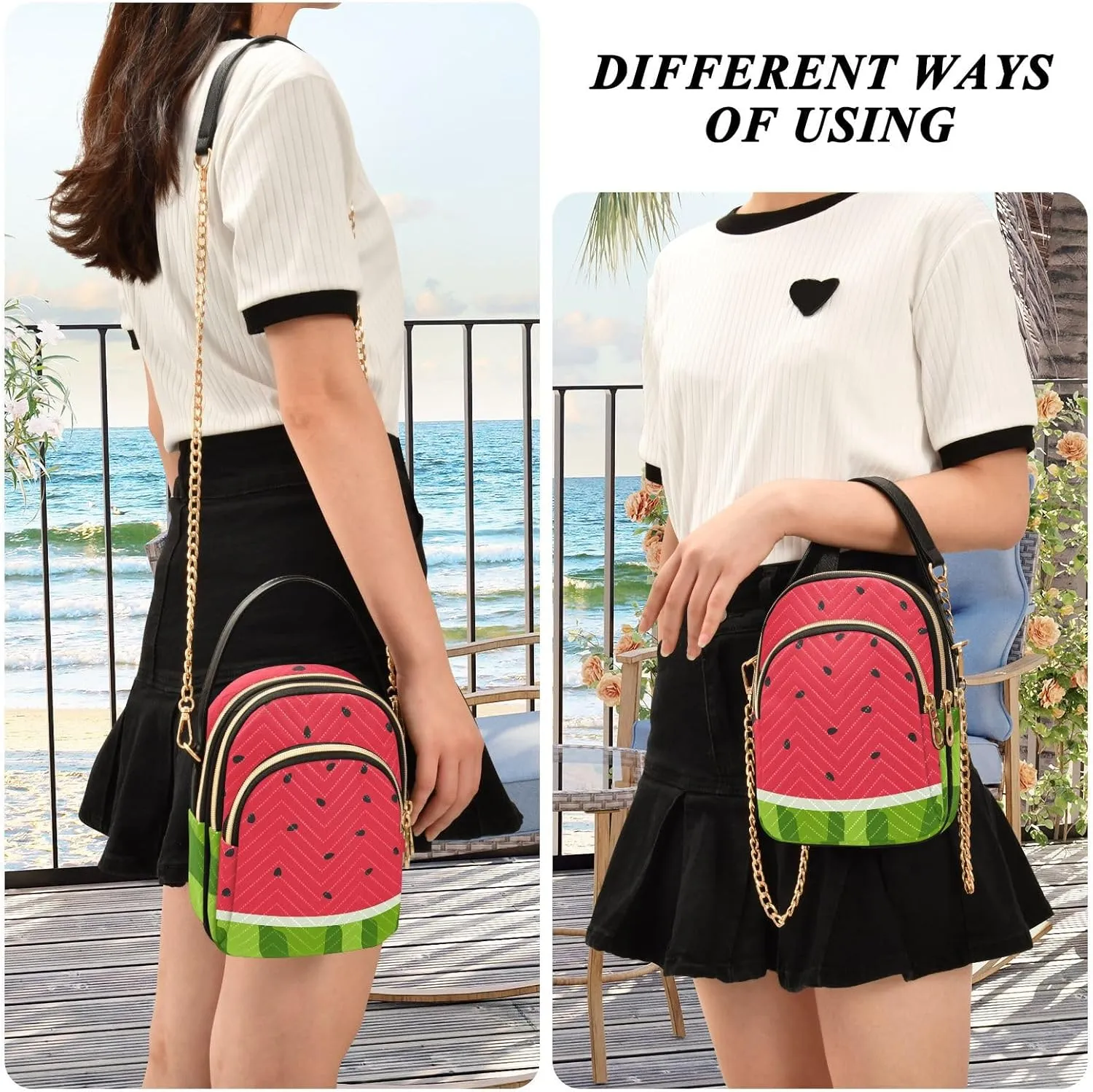Small Cross body Bags for Women Quilted Crossbody Cell Phone Shoulder Purse Handbags Wallet Detachable Chain Bag