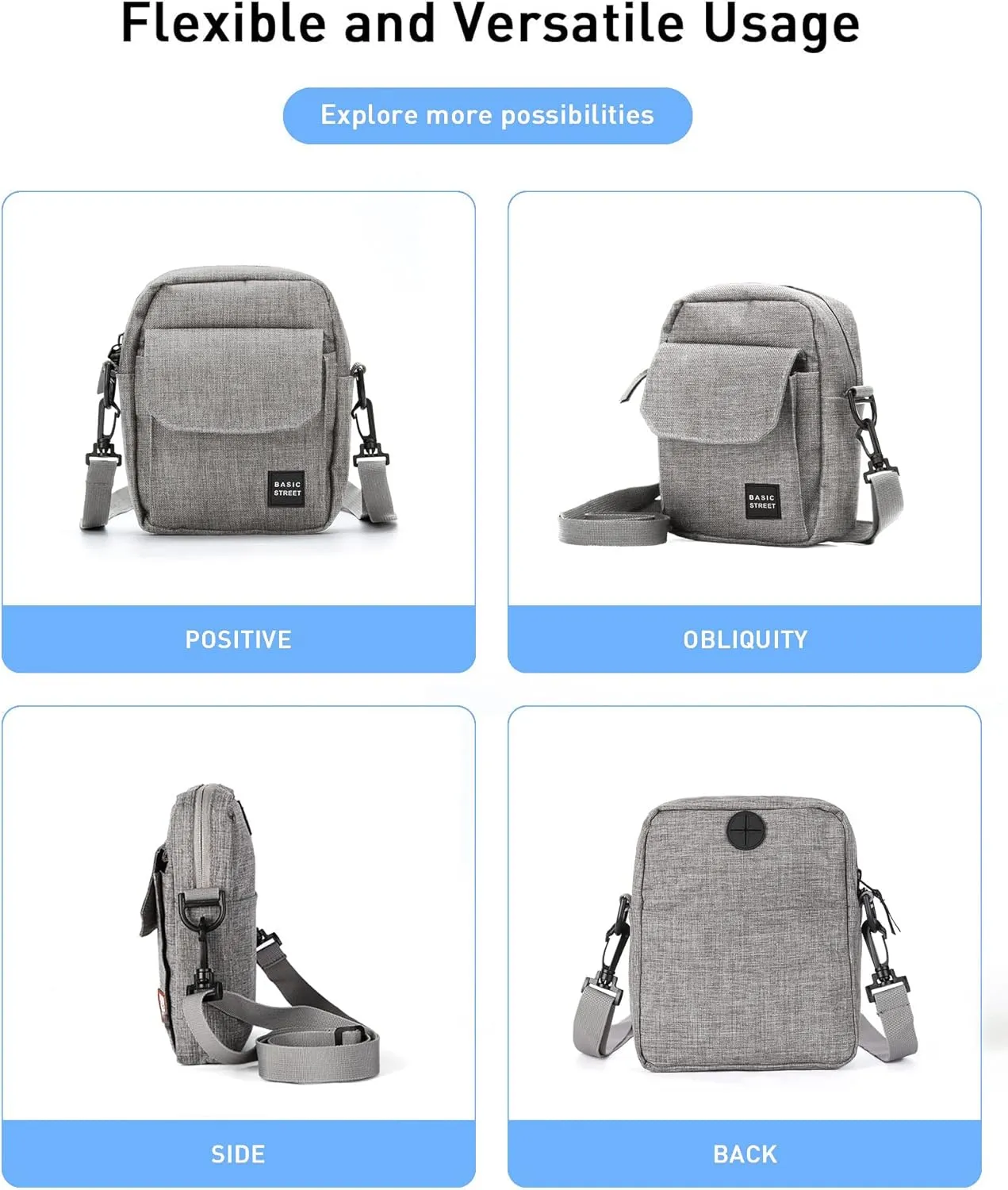 Small Crossbody Bag Side Shoulder Bag For Men, Women Mini Messenger Bag