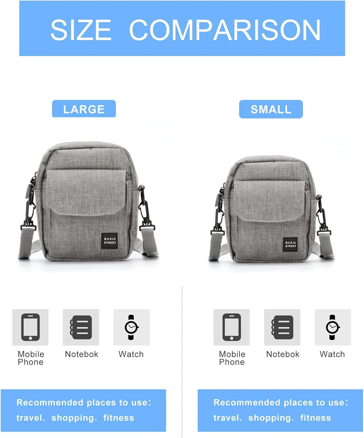 Small Crossbody Bag Side Shoulder Bag For Men, Women Mini Messenger Bag