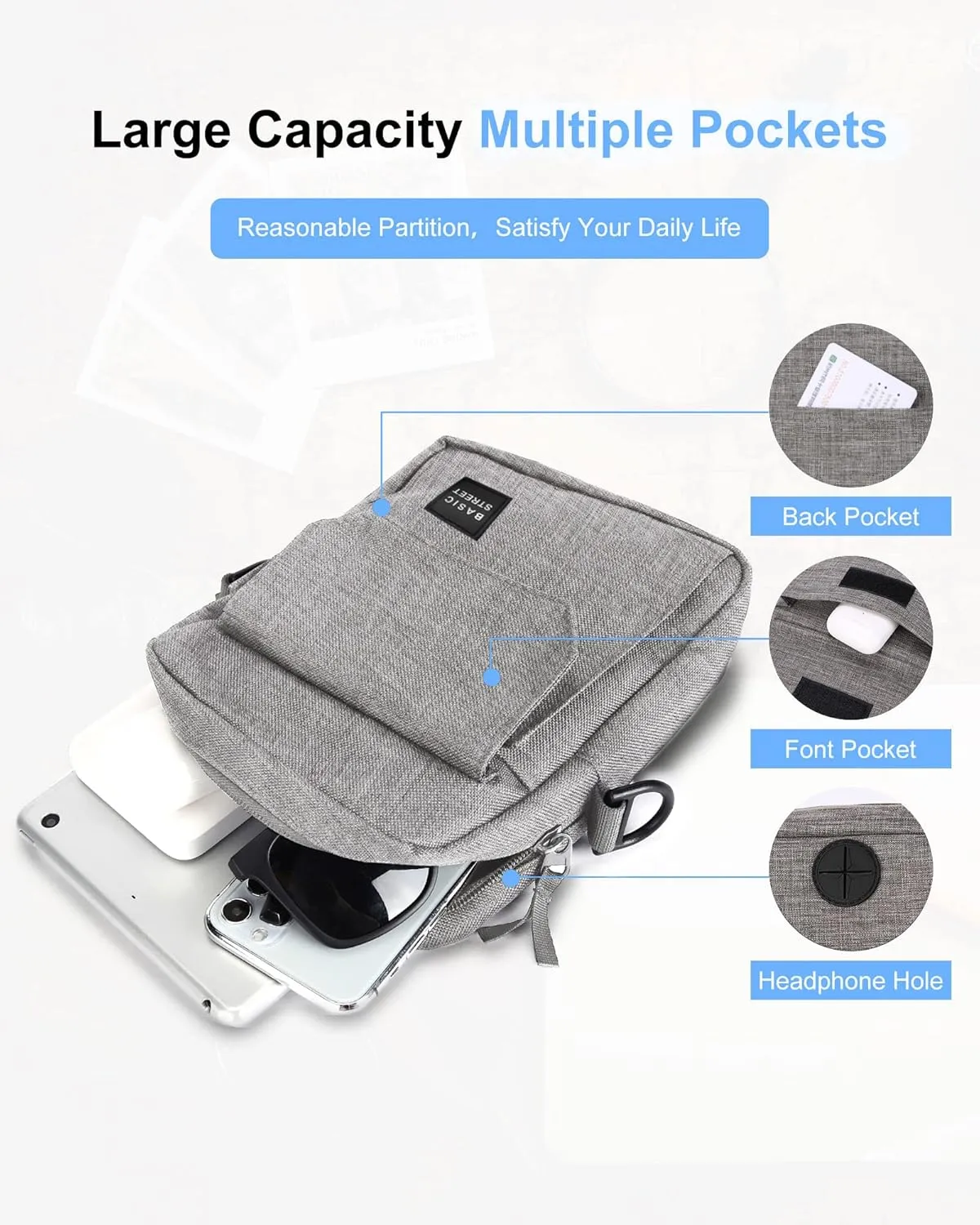 Small Crossbody Bag Side Shoulder Bag For Men, Women Mini Messenger Bag