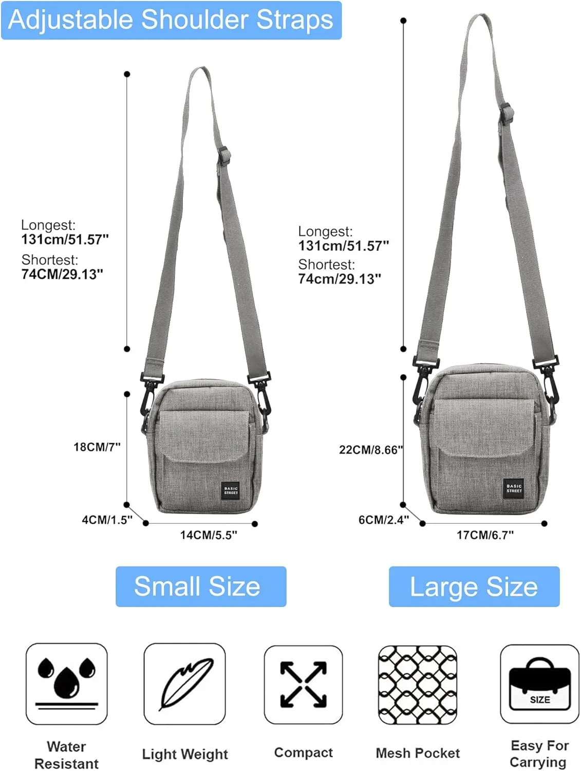 Small Crossbody Bag Side Shoulder Bag For Men, Women Mini Messenger Bag