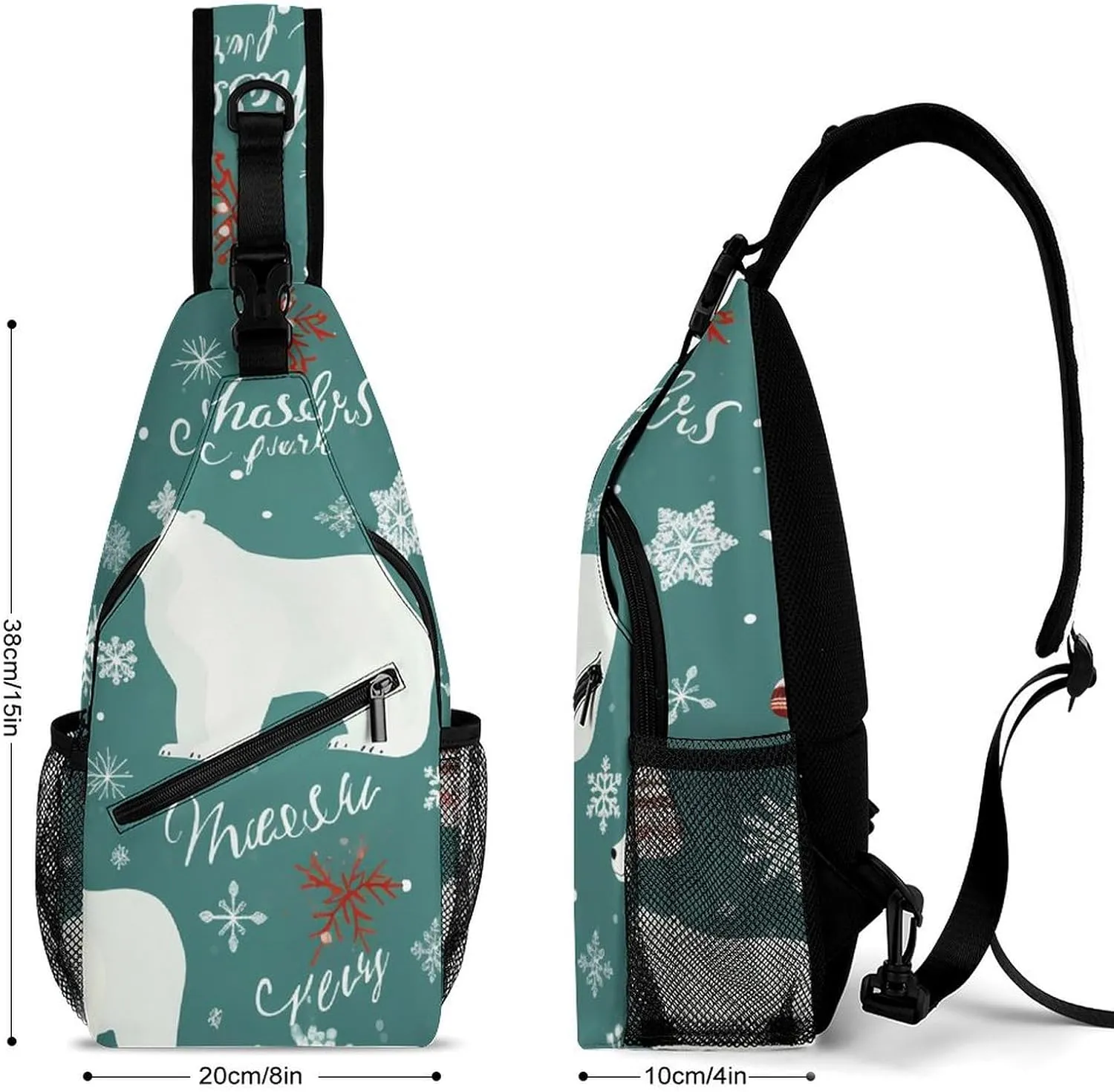 Small Crossbody Sling Backpack Blue Floral Chest Bags for Traveling Chest Fashion Shoulder Bag