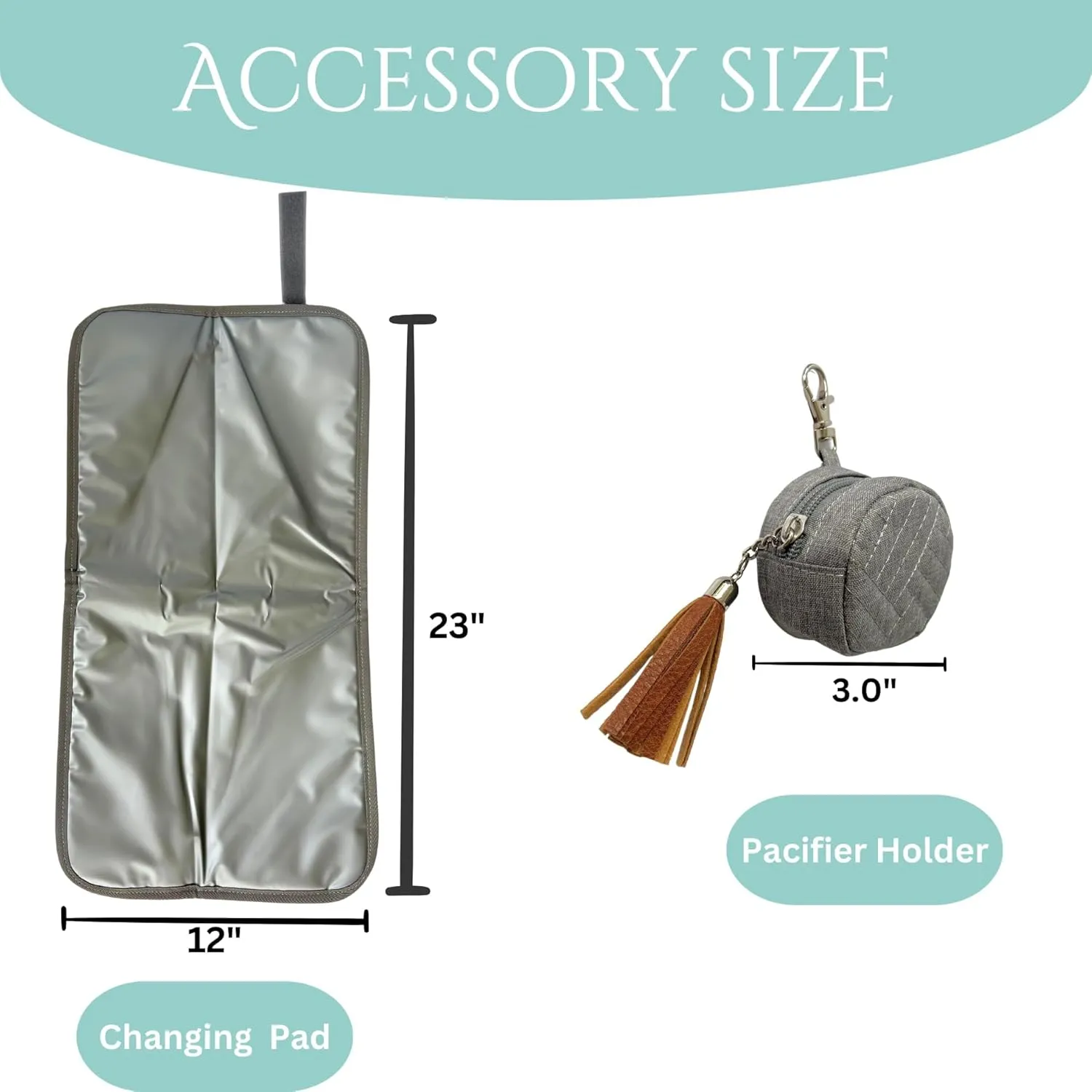 Small Diaper Bag Backpack, Mini Diaper Backpack, Lightweight, Insulated Pockets, Changing Pad, Stroller Straps (Classic, Grey)