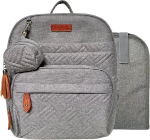 Small Diaper Bag Backpack, Mini Diaper Backpack, Lightweight, Insulated Pockets, Changing Pad, Stroller Straps (Classic, Grey)