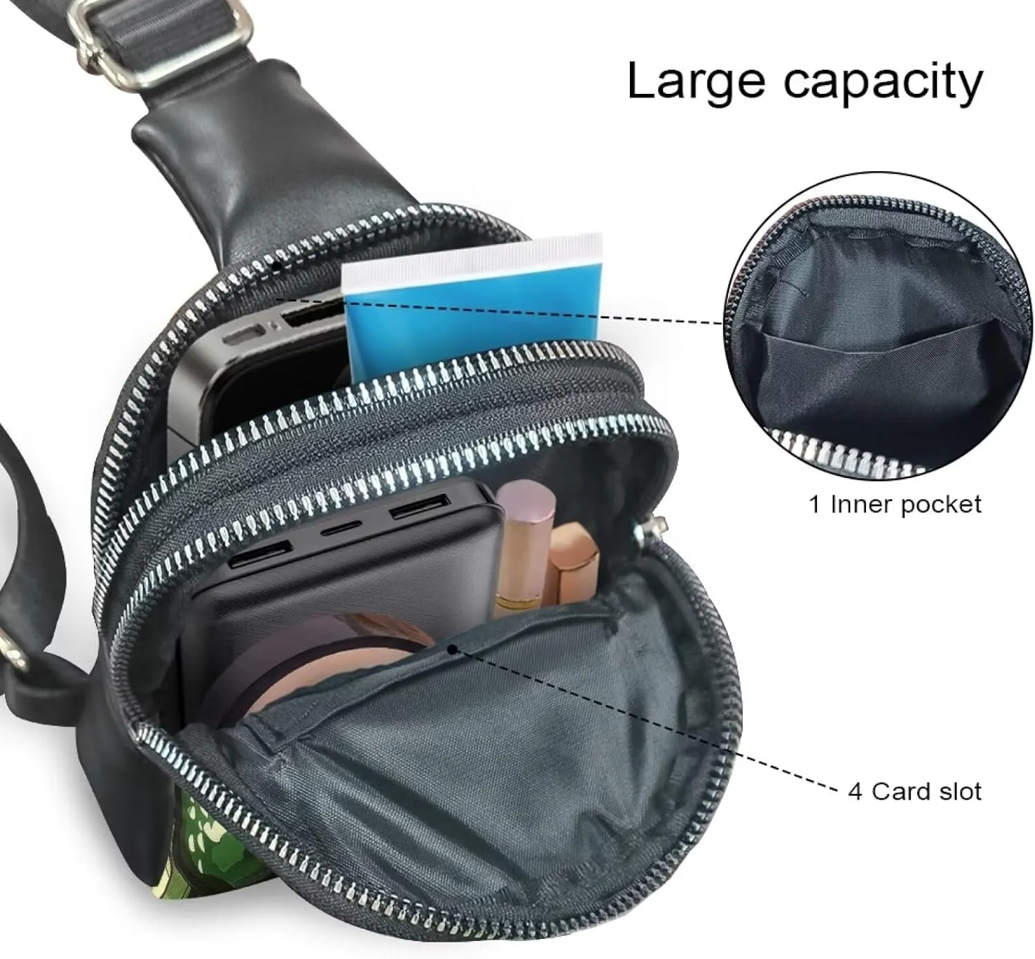 Small Sling Bags for Women Ladies Crossbody Sling Backpack Leather Fanny Pack Crossbody Bag for Travel