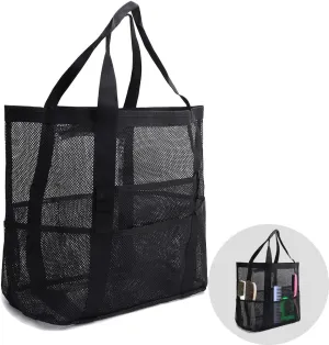 Smanllan Horse Grooming Organizer Bag,8 Pockets Waterproof Horse Grooming Tote Bag with Mesh (Black)
