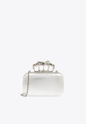 Snake Knuckle Metallic-Leather Clutch Bag