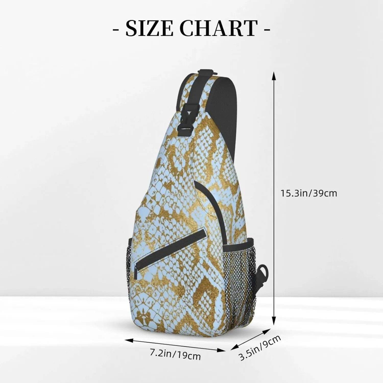 Snake Shoulder Bag Snake Skin Sling Backpack Daypack Casual Backpack Hiking Bag Cool Backpack Bag