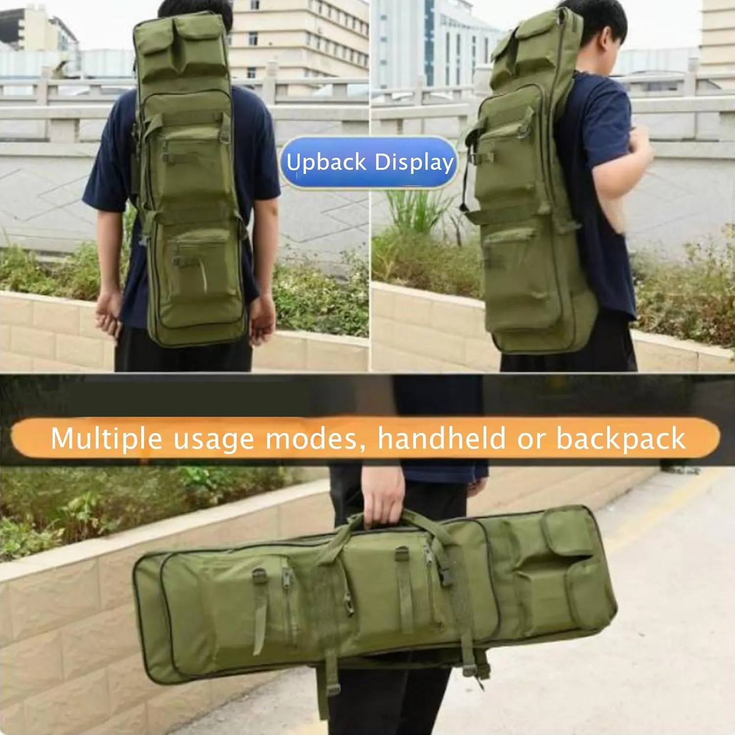 Soft Double Shotgun Rifle Case 32"/37"/46" Long Rifle Bag, with Backpack Strap, Lockable Compartment, Rifle Backpack Rifle Bag Gun Case for Outdoor Hunting Shooting Range