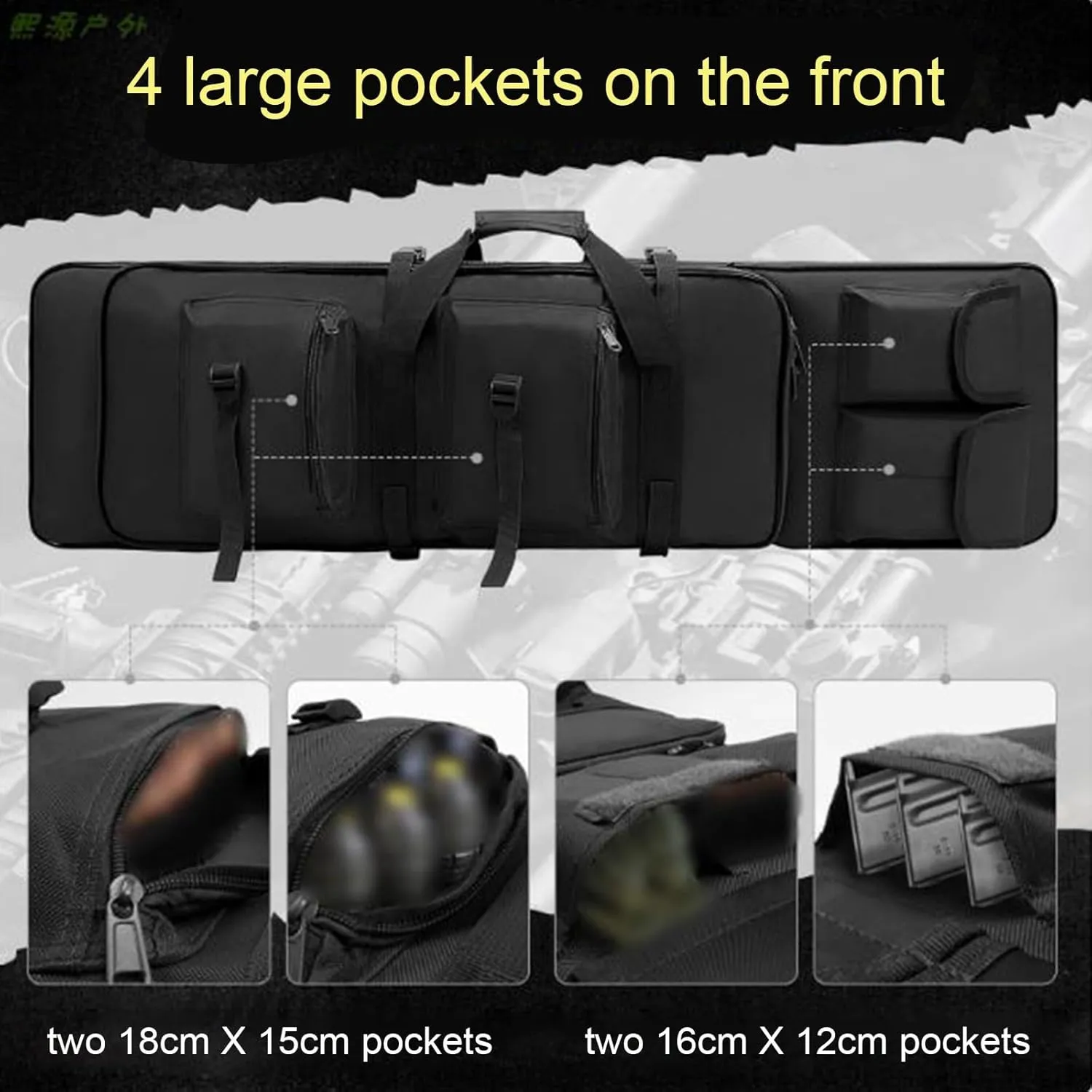 Soft Double Shotgun Rifle Case 32"/37"/46" Long Rifle Bag, with Backpack Strap, Lockable Compartment, Rifle Backpack Rifle Bag Gun Case for Outdoor Hunting Shooting Range