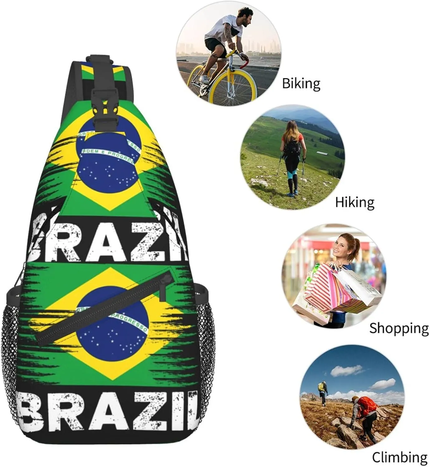 South Africa Flag Sling Bag Adjustable Chest Bags Casual Crossbody Bag Travel Shoulder Backpack