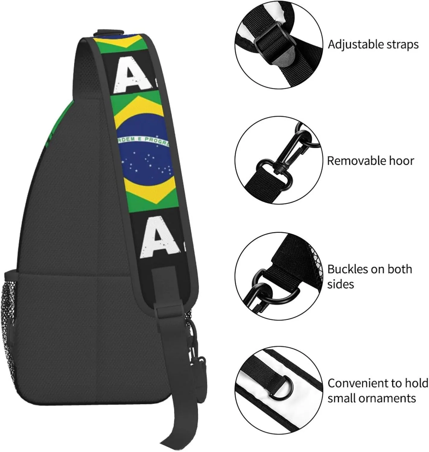 South Africa Flag Sling Bag Adjustable Chest Bags Casual Crossbody Bag Travel Shoulder Backpack