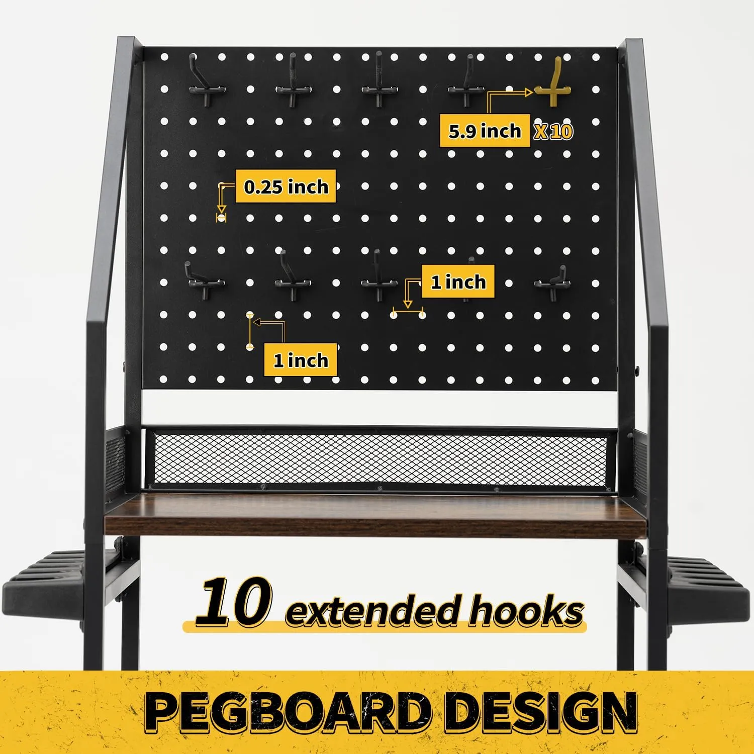 SOYEEZE Fishing Rod Holders for Garage,Fishing Gear Storage and Organization for Tackle Box and Fishing Reels,Fishing Pole Holders for Fishing Equipment with Pegboard and Wheels