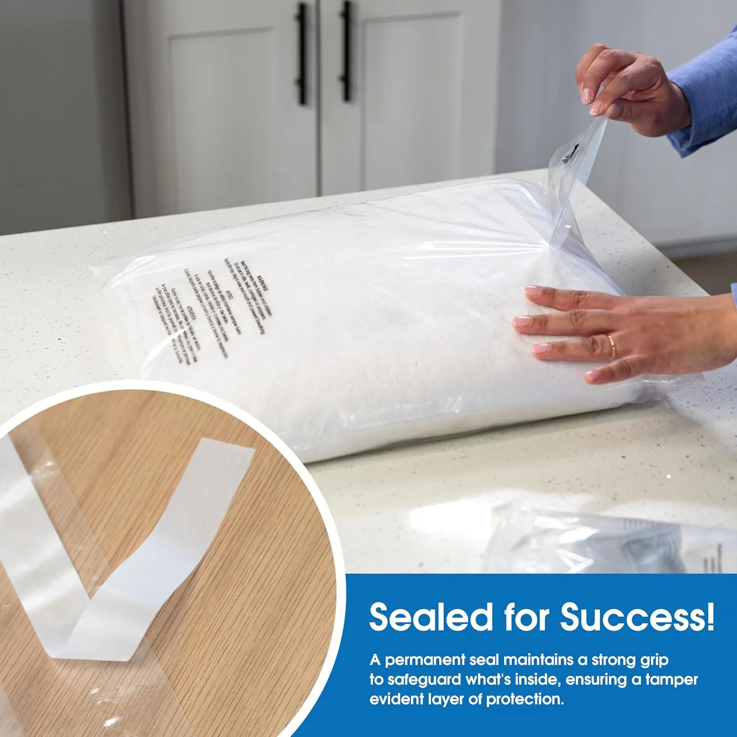 Spartan Industrial - 10” X 13” (100 Count) Self Seal Clear Poly Bags with Suffocation Warning for Packaging, T Shirts - Permanent Adhesive