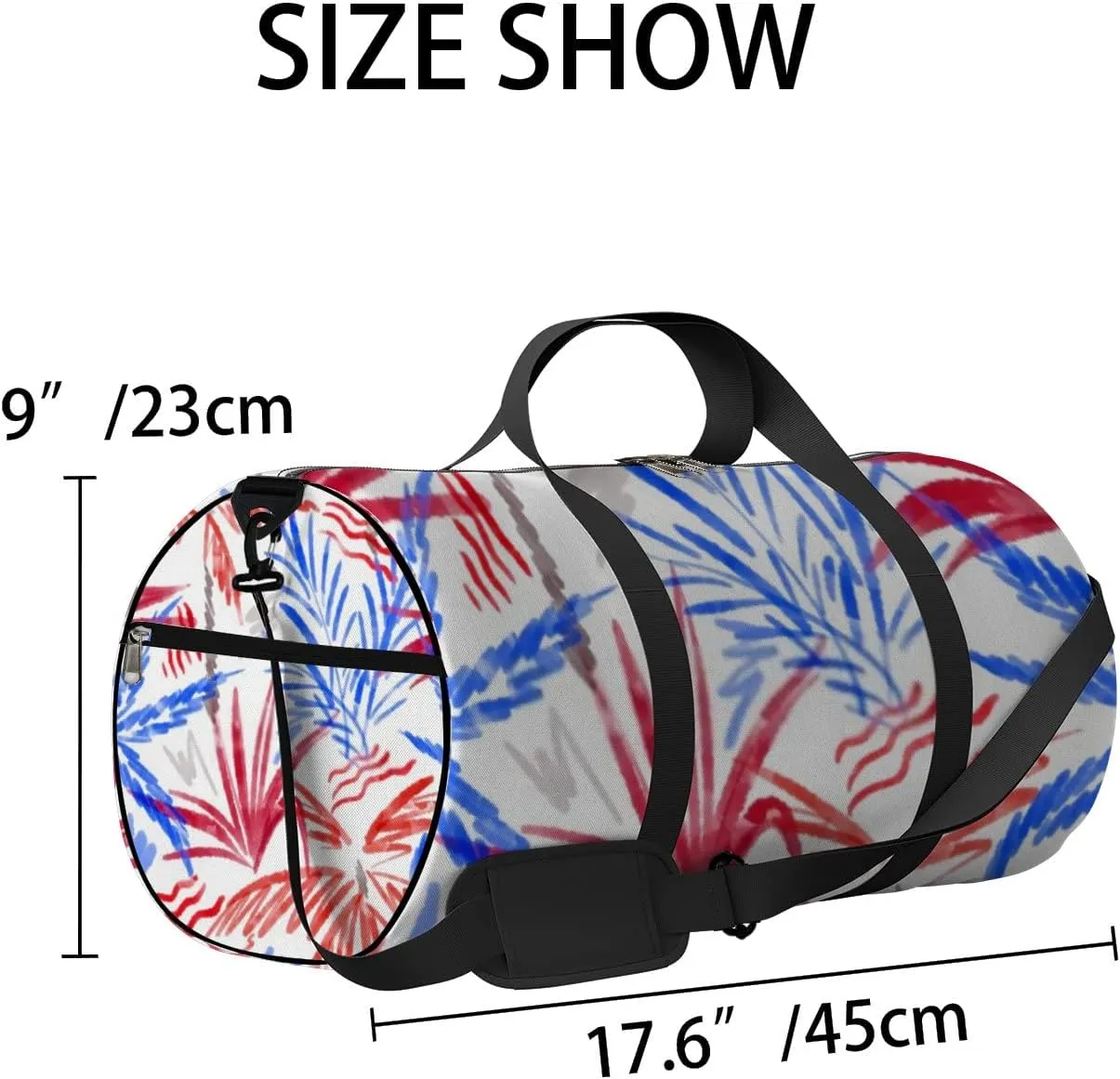 Sports Gym Bag for Women and Men Waterproof Palm Tree Pattern Tropical Simple Sketch Duffel Bag Lightweight Carryon Traveling Boarding Gripsack
