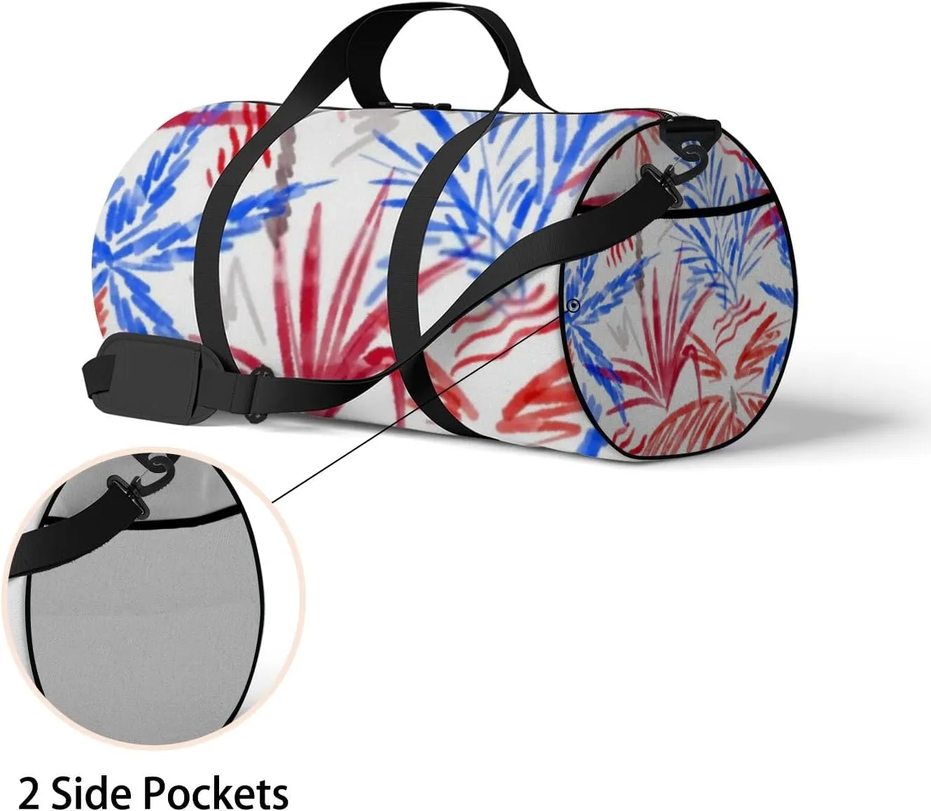 Sports Gym Bag for Women and Men Waterproof Palm Tree Pattern Tropical Simple Sketch Duffel Bag Lightweight Carryon Traveling Boarding Gripsack