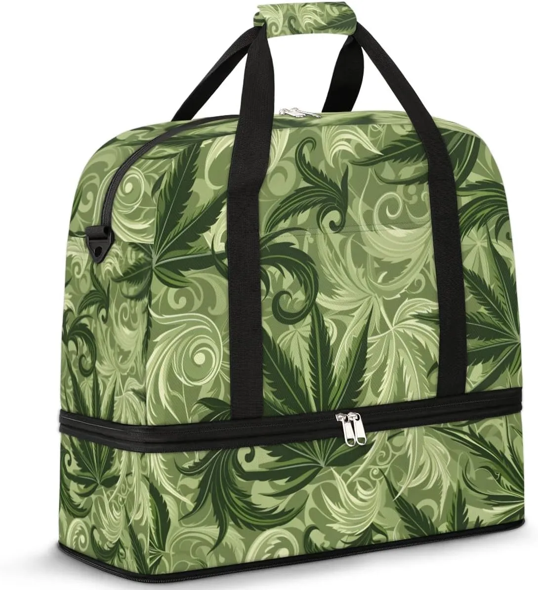 Sports Gym Bag with Wet Pocket & Shoe Compartment Personal Item Travel Bag Tote Bag for Men Women Mystical Leaves Duffle Bag for Travel Sports Fitness & Workout