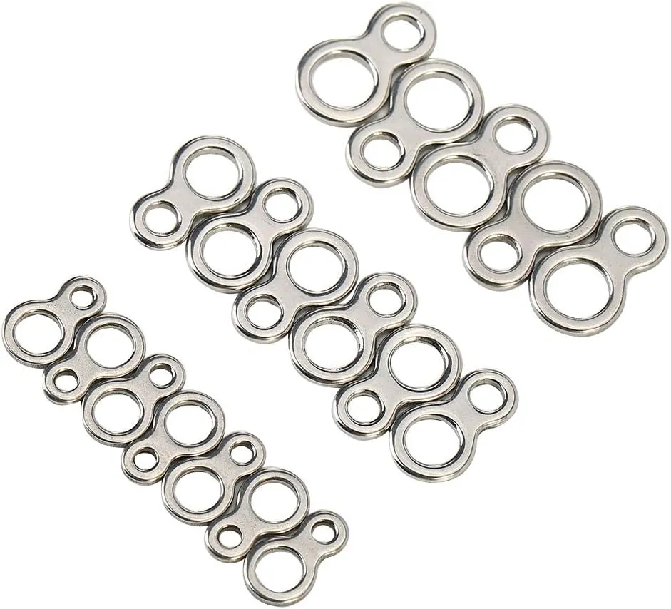 Stainless Steel Fishing Figure 8 Rings | 60pcs Oxidation - Proof Jigging Rings for Tuna/Marlin | Closed Double Eyelet Tackle Accessories with Storage Box