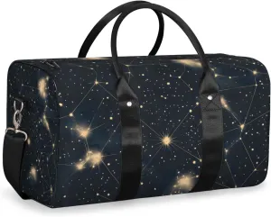 Starry Night Travel Duffle Bag for Women Men Gym Duffel Foldable Bag Waterproof Weekender Cosmic Galaxy Duffle Tote