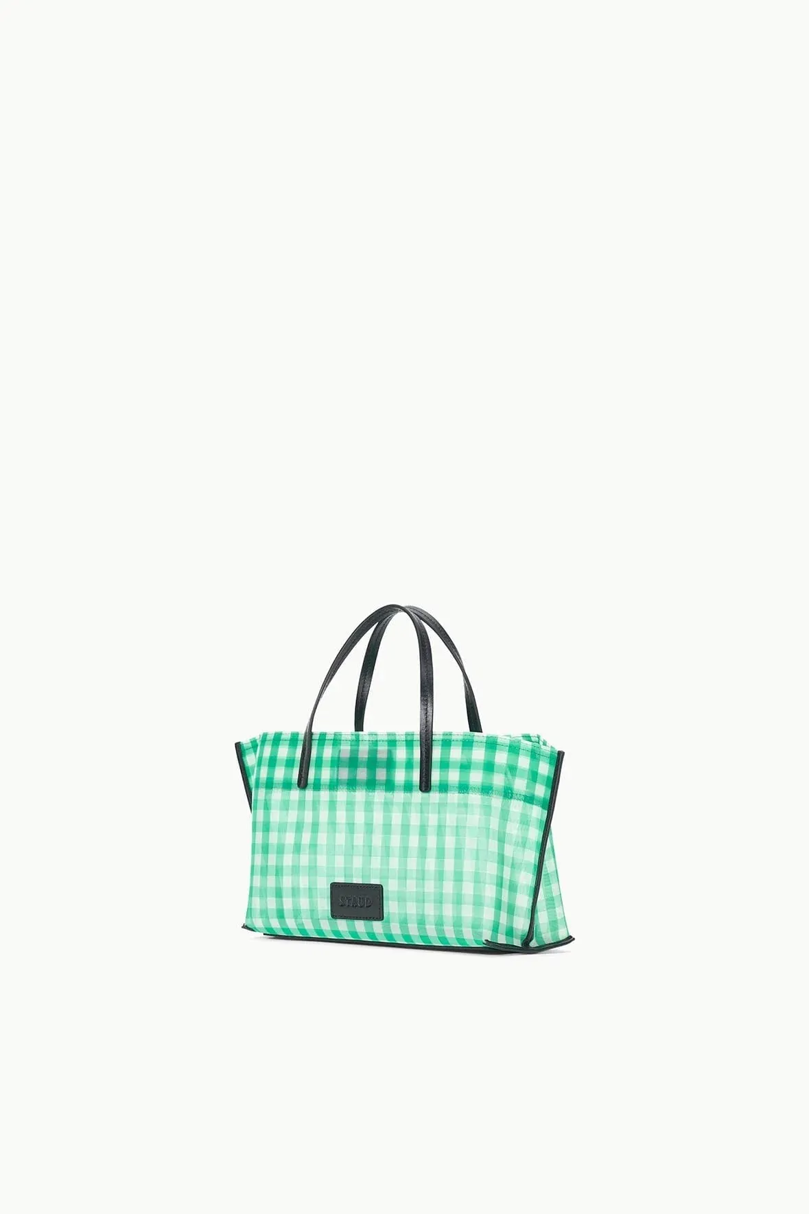 Staud Christos Mini Mesh Tote Jade Gingham