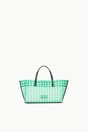 Staud Christos Mini Mesh Tote Jade Gingham