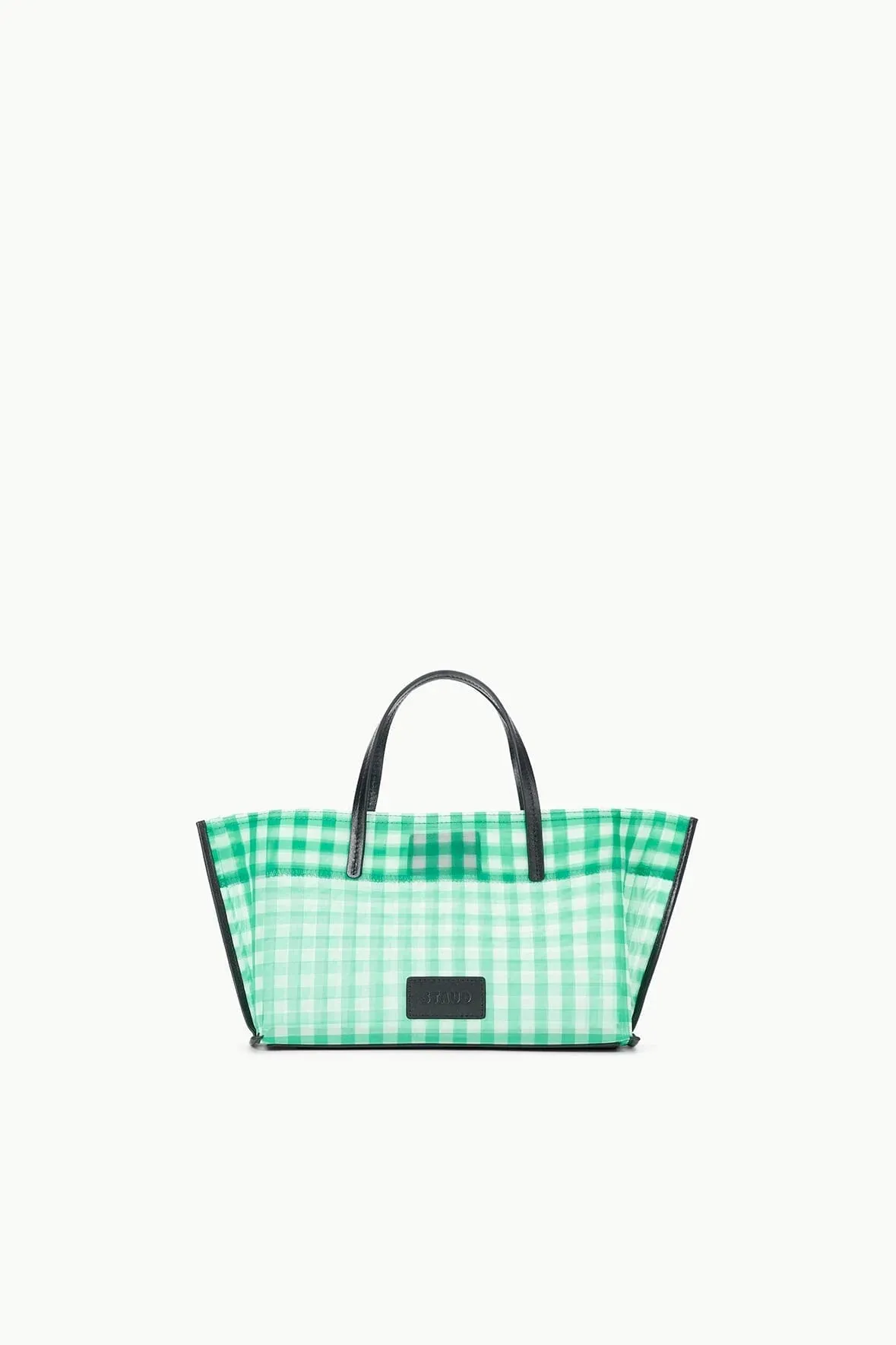 Staud Christos Mini Mesh Tote Jade Gingham