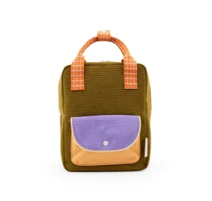 Sticky Lemon Farmhouse Corduroy Small Backpack, Soil Green
