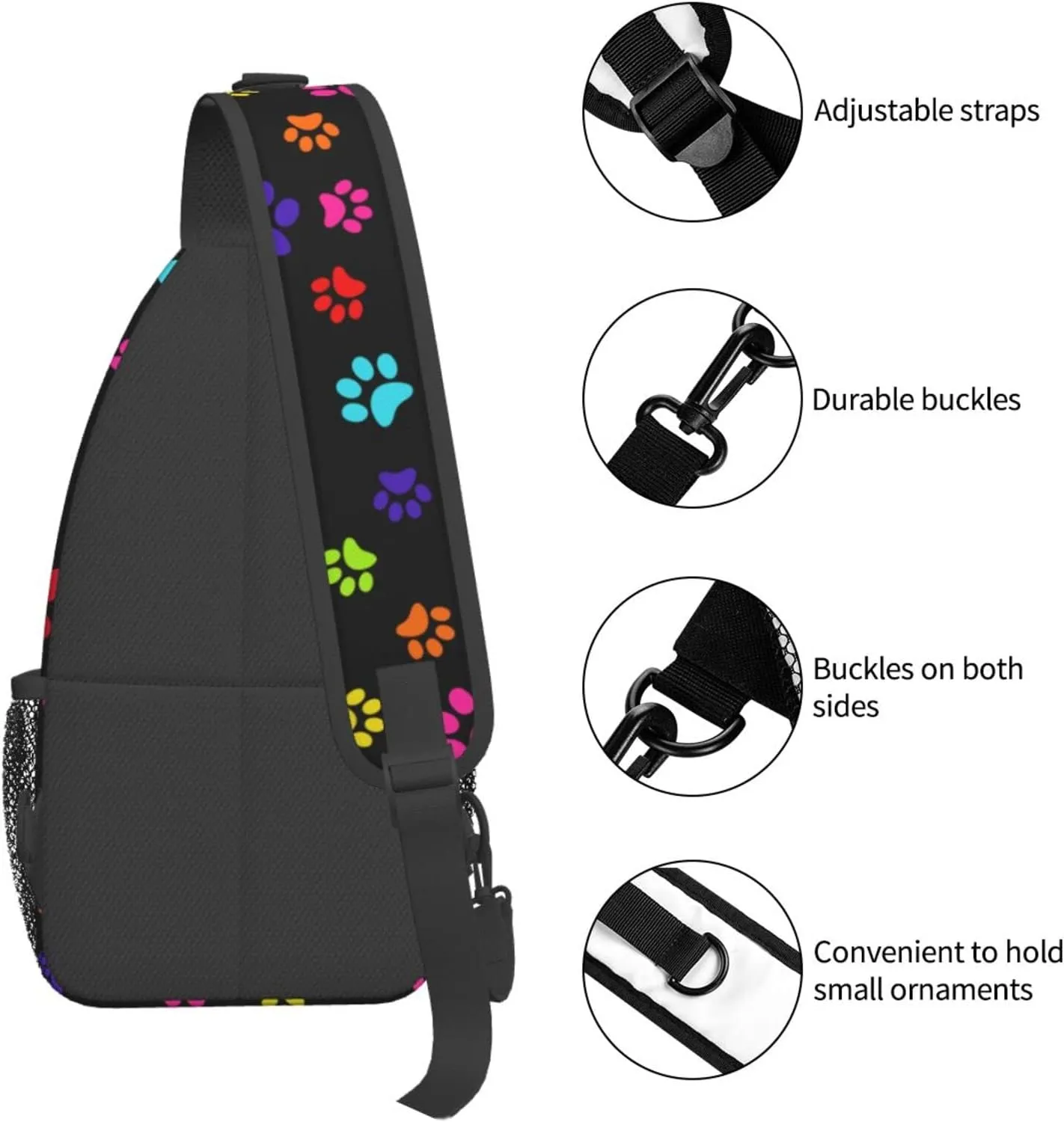 Stylish Chest Sling Bag Crossbody Shoulder Backpack Adjustable Lightweight Travel Hiking Casual Daypack Unisex