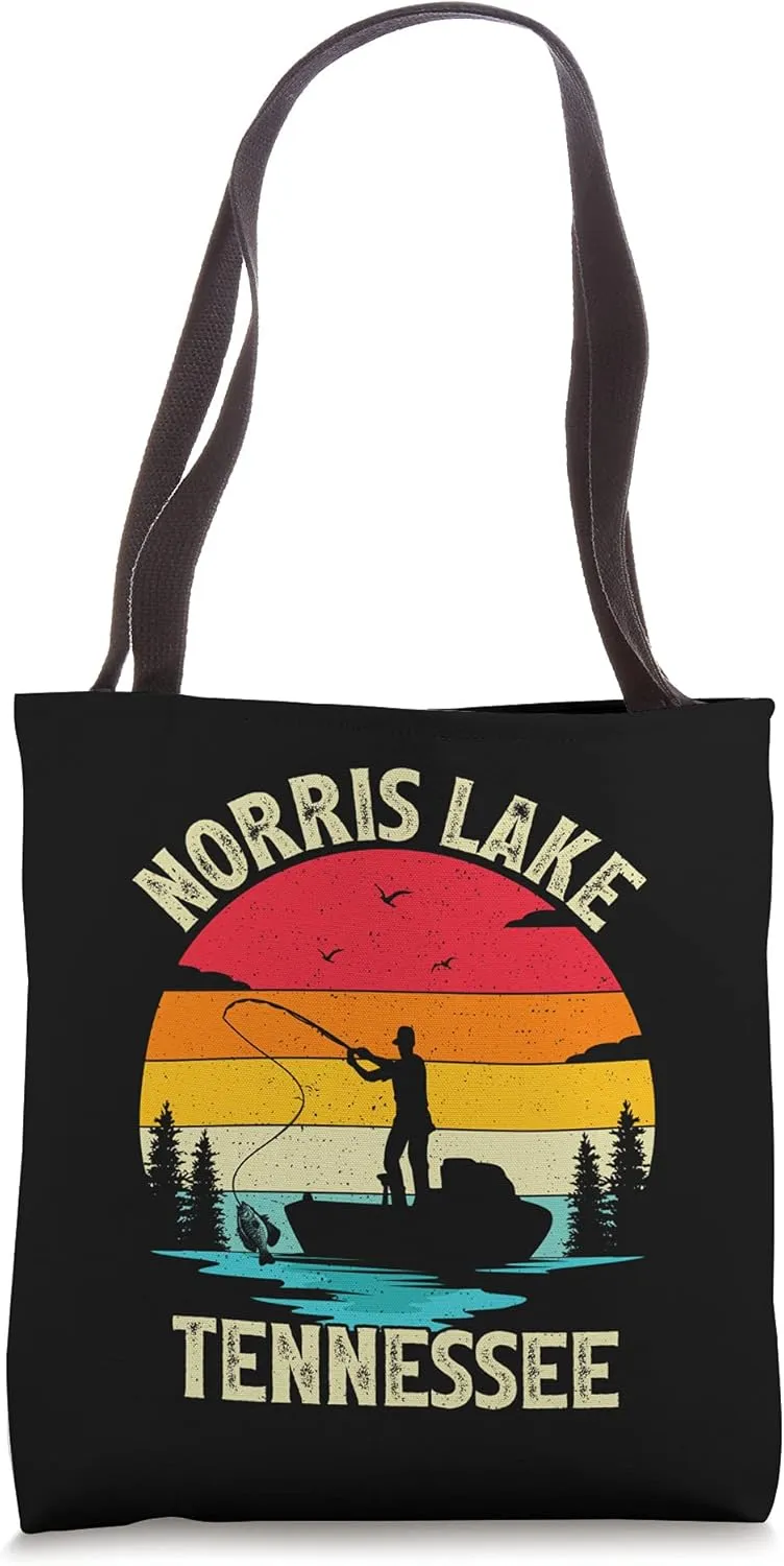 Summer Vacation Fishing Vintage Retro Tennessee Norris Lake Tote Bag
