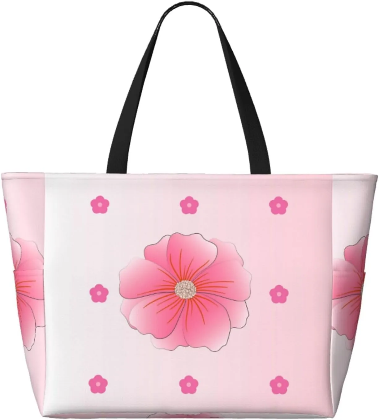 Sunflower Seeds And Mushroom Spacious Large Capacity Beach Travel Bag - Foldable Beach Bag Tote Bag With Zipper
