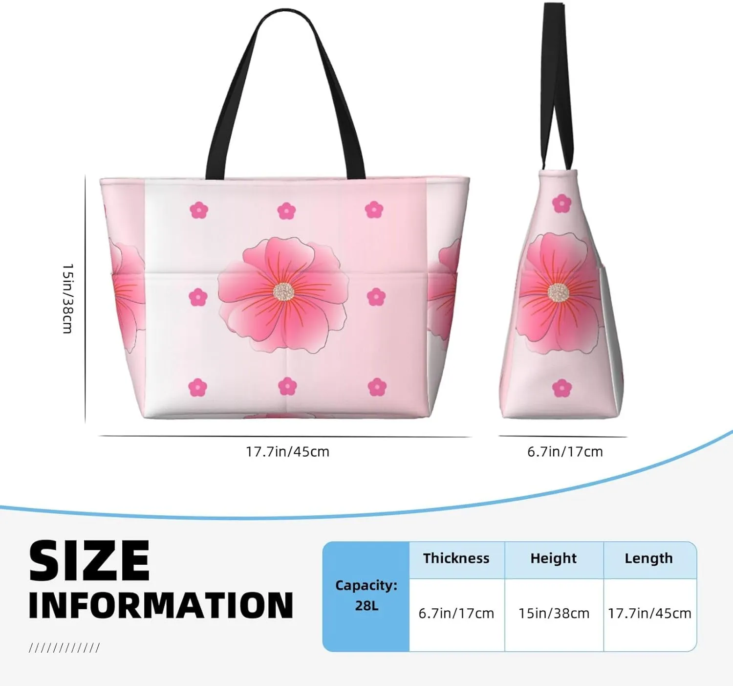 Sunflower Seeds And Mushroom Spacious Large Capacity Beach Travel Bag - Foldable Beach Bag Tote Bag With Zipper