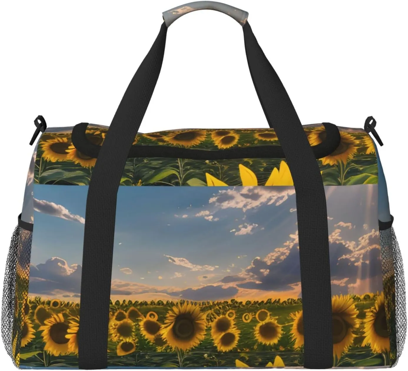 Sunflowers Sunlight Print Travel Hand Travel Bag Weekender Overnight Carry On Tote Foldable Crossbody Bag