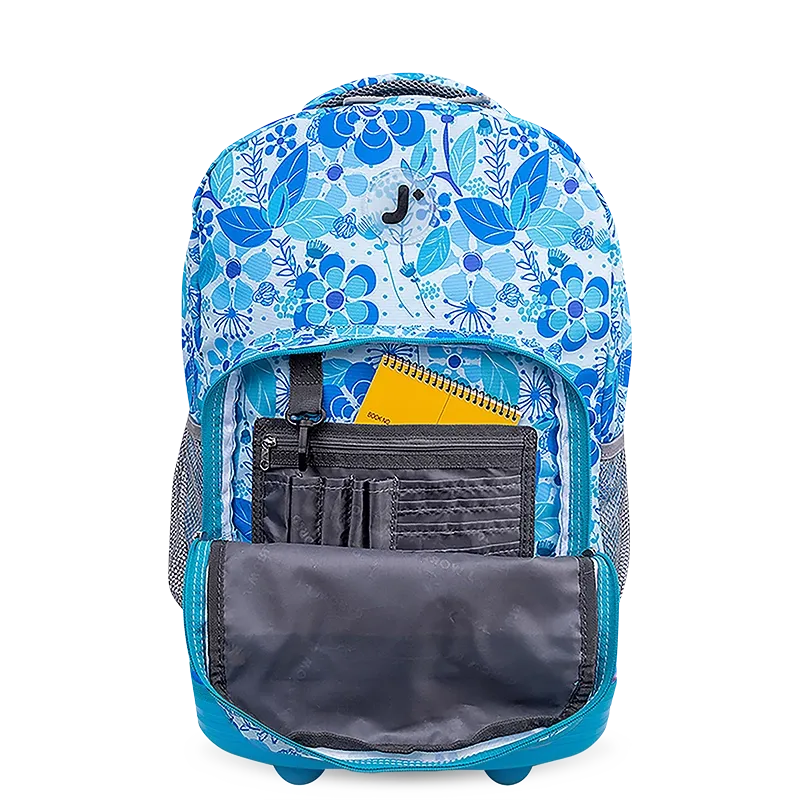 Sunrise Rolling Backpack (18 Inch) in Blue Vine