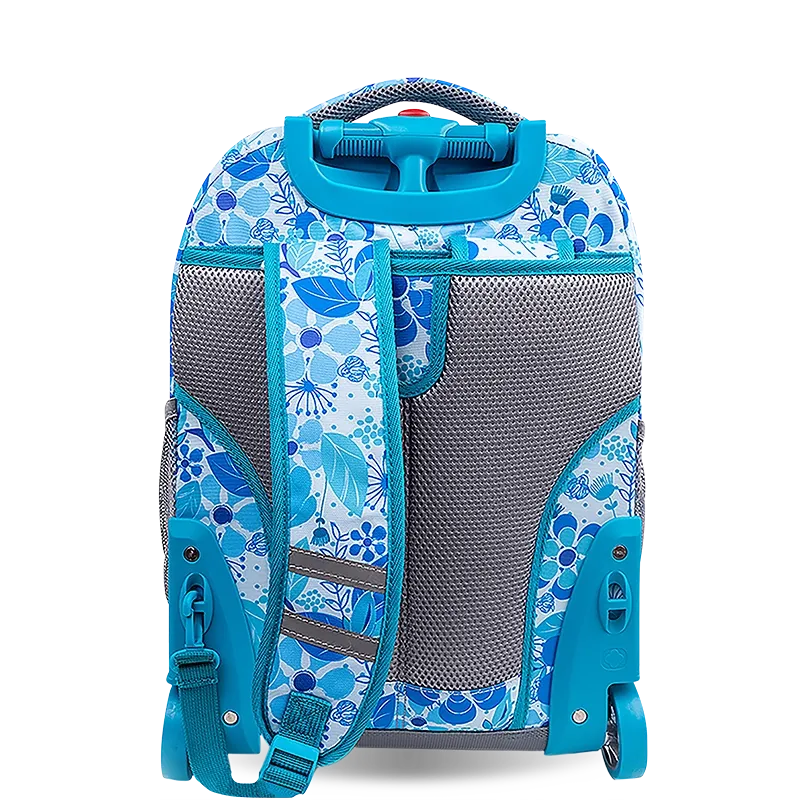 Sunrise Rolling Backpack (18 Inch) in Blue Vine