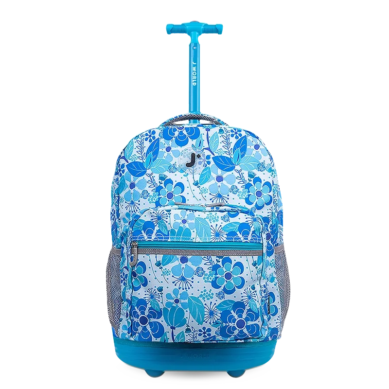 Sunrise Rolling Backpack (18 Inch) in Blue Vine