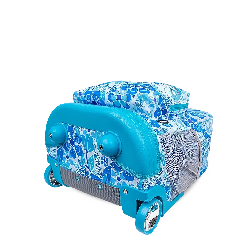 Sunrise Rolling Backpack (18 Inch) in Blue Vine