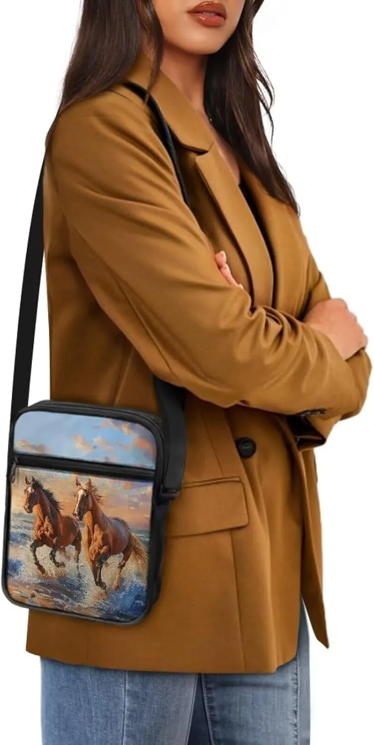 Suobstales Messenger Bag for Men Women Canvas Purse Crossbody Shoulder Bag Casual Sling Pack for Work Business Sport Travel