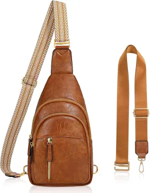 SUOSDEY Sling Bags for Women - Crossbody Leather Sling Backpack Chest Shoulder Bags for Casual Traveling Hiking Cycling