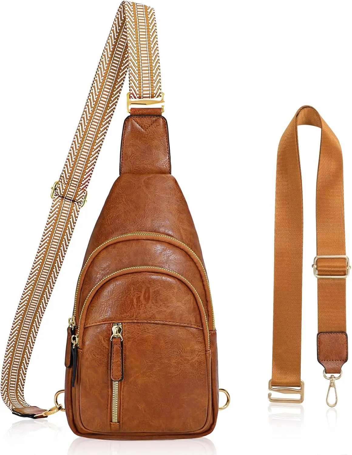 SUOSDEY Sling Bags for Women - Crossbody Leather Sling Backpack Chest Shoulder Bags for Casual Traveling Hiking Cycling