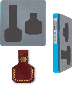 SUPERDANT Leather Keychain Cutting Dies Bottle Shape Airtags Case Holder Die Cutter Key Ring Wooden Cutting Dies DIY Crafts for Key Chain Handbag Charm Making Key Hanging Pendant Leather Dies