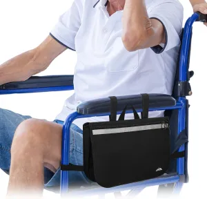 supregear Wheelchair Side Bag, Waterproof Storage Pouch for Rollator, Walkers, Power Wheelchairs and Knee Scooters - Wheelchair Armrest Bag for Elderly Seniors Portable Travel Tote