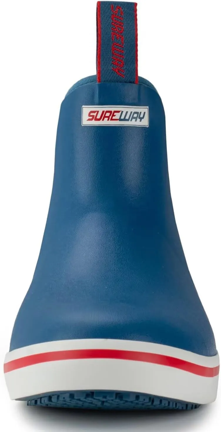 SUREWAY Men's Deck Boots Professional Non-Slip Fishing & Ankle Boating Boot Waterproof Rain Boots, Lightweight Neoprene Rubber Deck Boots
