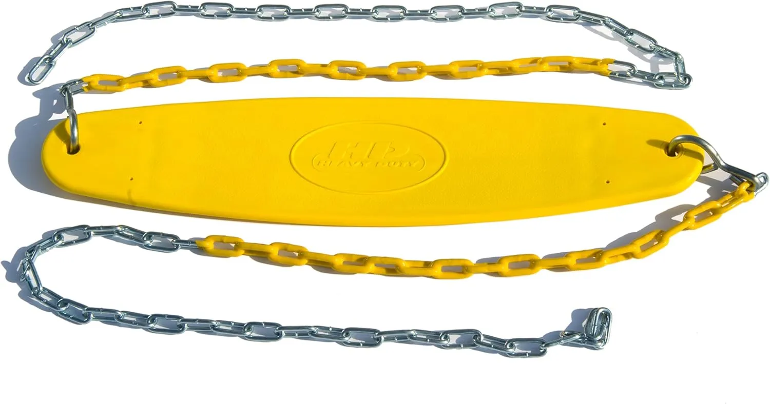 Swing-N-Slide WS 4772 Extreme Heavy Duty Swing Seat Set Outdoor Playground Swings with Coated Chains & Quick Links, Yellow, Pack of 2