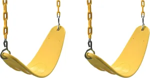 Swing-N-Slide WS 4772 Extreme Heavy Duty Swing Seat Set Outdoor Playground Swings with Coated Chains & Quick Links, Yellow, Pack of 2