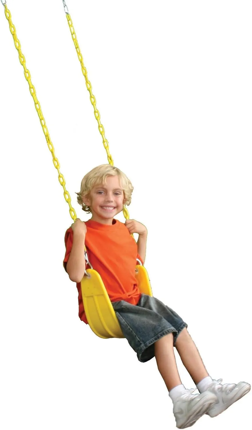 Swing-N-Slide WS 4772 Extreme Heavy Duty Swing Seat Set Outdoor Playground Swings with Coated Chains & Quick Links, Yellow, Pack of 2