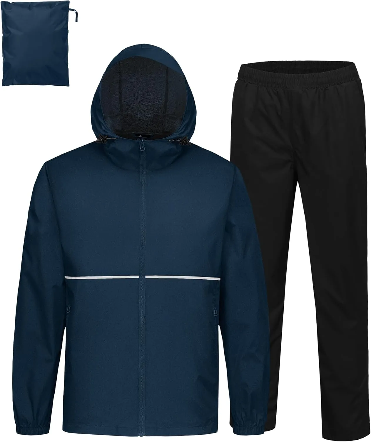 SWISSWELL Rain Suit Waterproof Breathable Lightweight Packable 2 Pieces Rainwear Rain Gear for Golf Hiking Fishing