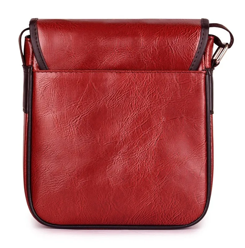 Synthetic Messenger Bag - Premium Leatherette, Lightweight | 23 cm | Mahogany
