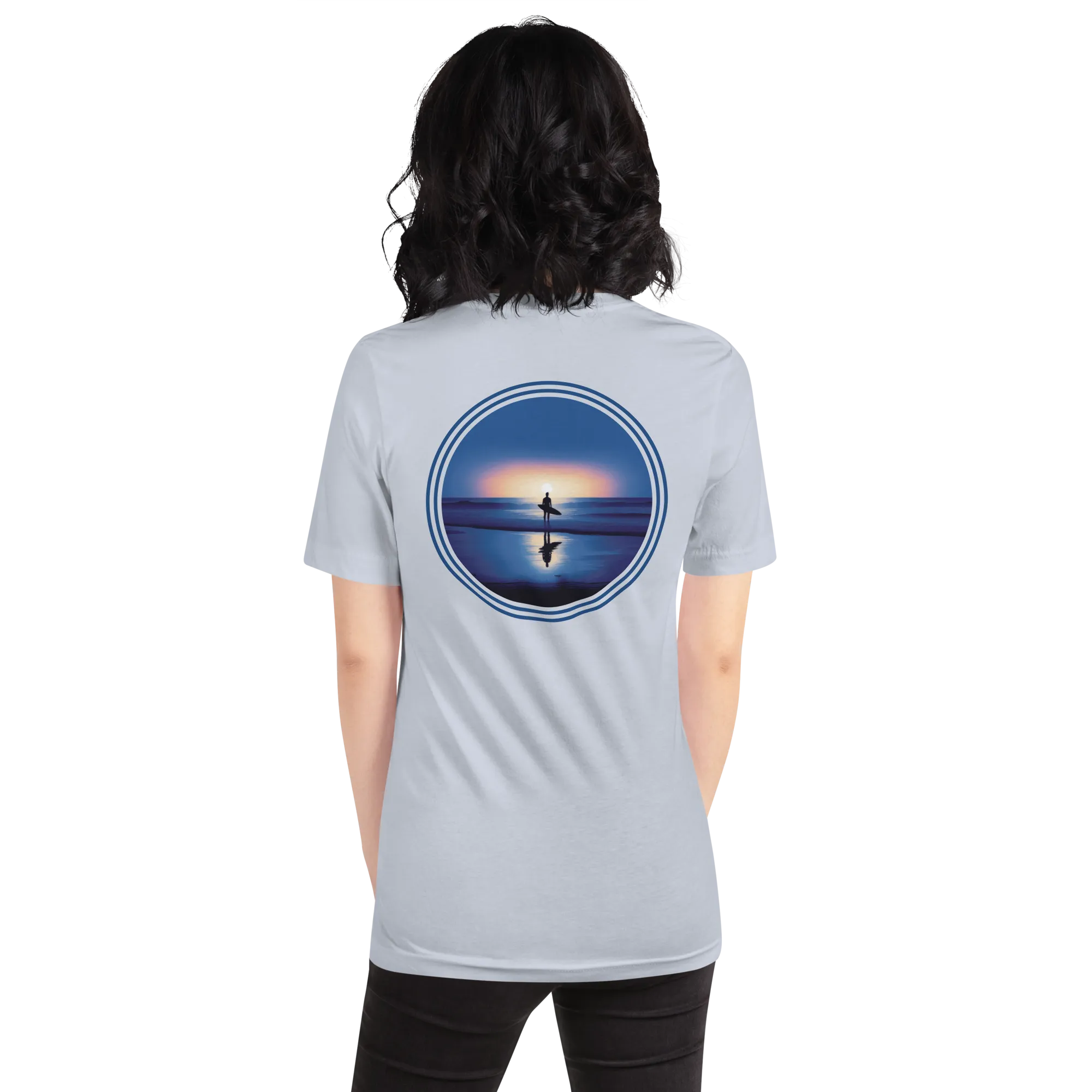 T-shirt Surfer Blue Sunset - Limited Edition Surf Collection - Women
